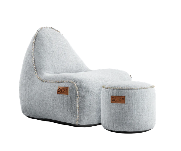 SACKit Cobana Lounge Chair jr. White + Pouf