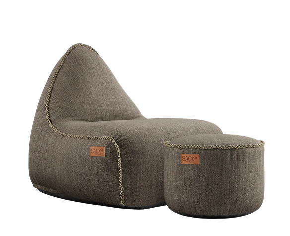 SACKit Cobana Lounge Chair Brown + Pouf
