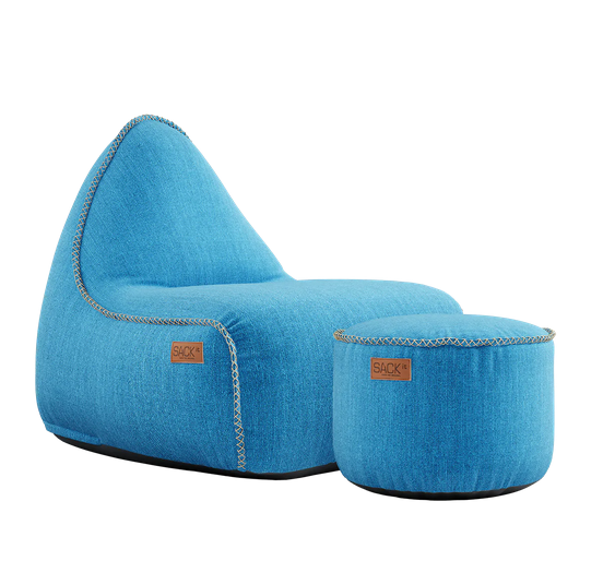 SACKit Cobana Lounge Chair Turkis + Pouf